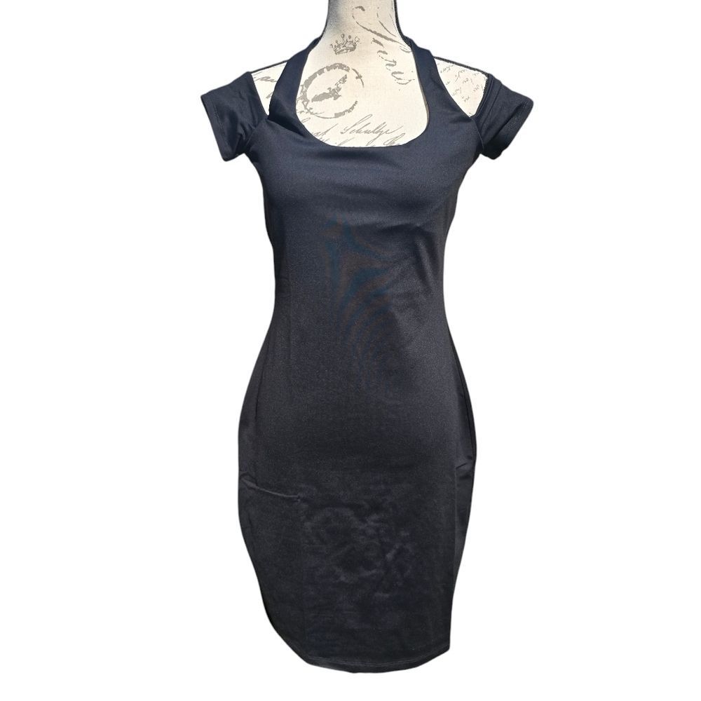 Susana Monaco -1219 NWT Women's Short Sleeve Halter Neck Black Dress‎ XL